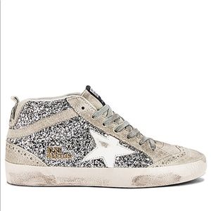 iso golden goose mid star silver sneaker